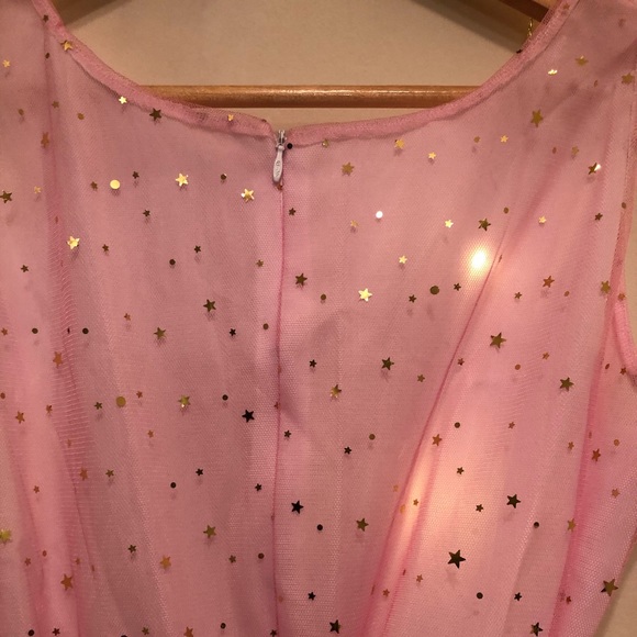Pink Princess Sparkle Tulle Star Gold Tutu Dress - Picture 5 of 7